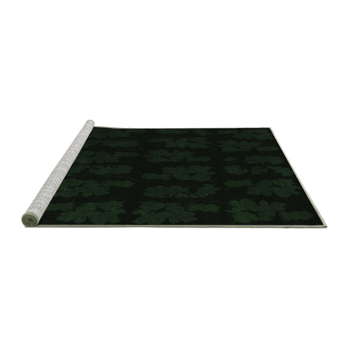Sideview of Machine Washable Abstract Emerald Green Modern Area Rugs, wshabs109emgrn