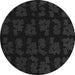 Round Abstract Gray Modern Rug, abs109gry