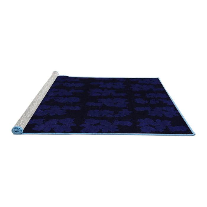 Sideview of Machine Washable Abstract Blue Modern Rug, wshabs109blu