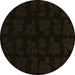 Round Abstract Green Modern Rug, abs109grn