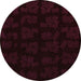 Round Abstract Brown Modern Rug, abs109brn