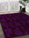 Machine Washable Abstract Chocolate Brown Rug in a Family Room, wshabs109