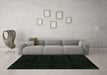 Machine Washable Abstract Emerald Green Modern Area Rugs in a Living Room,, wshabs109emgrn