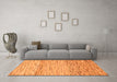 Machine Washable Abstract Orange Modern Area Rugs in a Living Room, wshabs10org