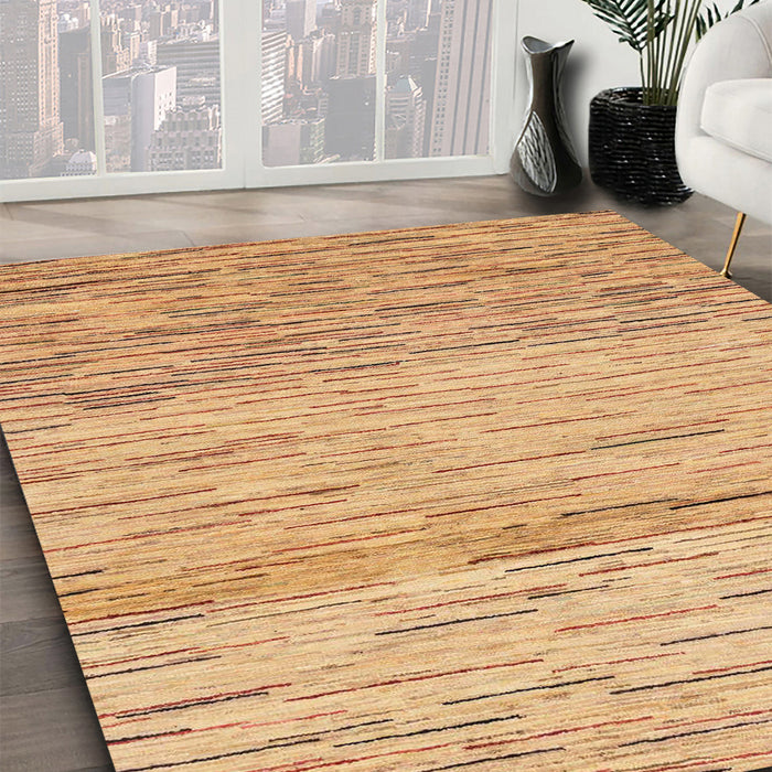 Machine Washable Abstract Orange Rug in a Family Room, wshabs10