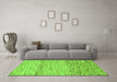 Machine Washable Abstract Green Modern Area Rugs in a Living Room,, wshabs10grn