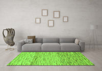 Machine Washable Abstract Green Modern Rug, wshabs10grn