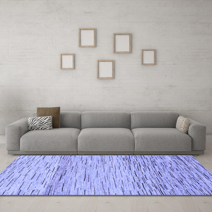 Machine Washable Abstract Blue Modern Rug in a Living Room, wshabs10blu