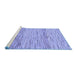 Sideview of Machine Washable Abstract Blue Modern Rug, wshabs10blu