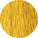 Round Abstract Yellow Modern Rug, abs10yw