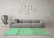 Machine Washable Abstract Turquoise Modern Area Rugs in a Living Room,, wshabs10turq