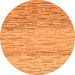 Round Machine Washable Abstract Orange Modern Area Rugs, wshabs10org