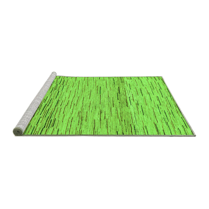 Sideview of Machine Washable Abstract Green Modern Area Rugs, wshabs10grn