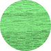 Round Abstract Emerald Green Modern Rug, abs10emgrn