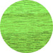 Round Abstract Green Modern Rug, abs10grn