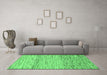 Machine Washable Abstract Emerald Green Modern Area Rugs in a Living Room,, wshabs10emgrn