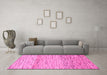 Machine Washable Abstract Pink Modern Rug in a Living Room, wshabs10pnk