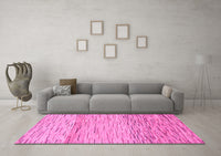 Machine Washable Abstract Pink Modern Rug, wshabs10pnk