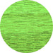 Round Machine Washable Abstract Green Modern Area Rugs, wshabs10grn