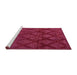 Sideview of Machine Washable Abstract Raspberry Red Rug, wshabs110