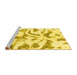 Sideview of Machine Washable Abstract Yellow Modern Rug, wshabs1100yw