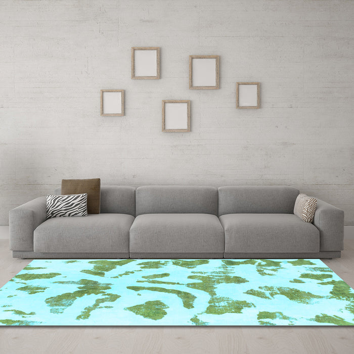 Machine Washable Abstract Light Blue Modern Rug in a Living Room, wshabs1100lblu
