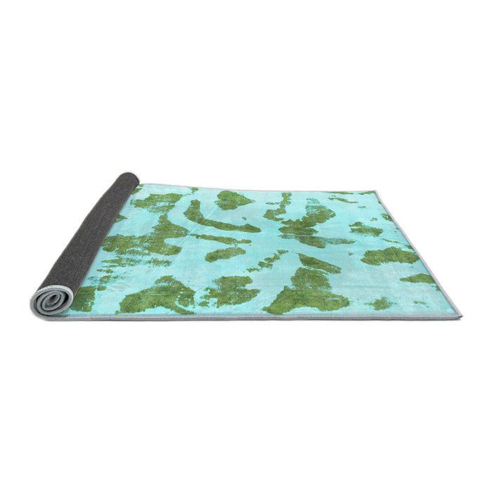 Sideview of Abstract Light Blue Modern Rug, abs1100lblu