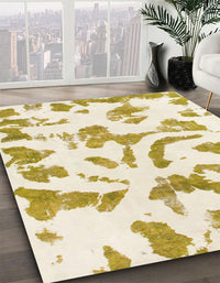 Abstract Dark Blonde Gold Modern Rug, abs1100