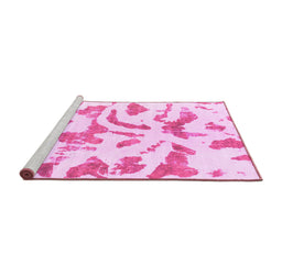 Sideview of Machine Washable Abstract Pink Modern Rug, wshabs1100pnk