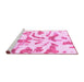 Sideview of Machine Washable Abstract Pink Modern Rug, wshabs1100pnk