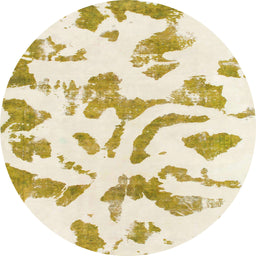 Round Machine Washable Abstract Dark Blonde G Rug, wshabs1100