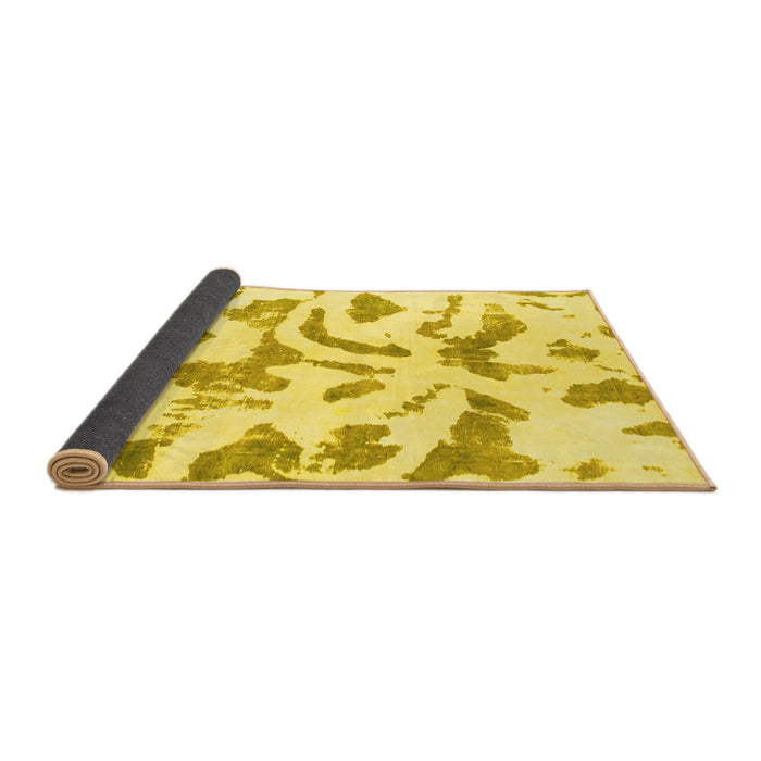 Sideview of Abstract Yellow Modern Rug, abs1100yw