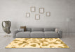 Machine Washable Abstract Brown Modern Rug in a Living Room,, wshabs1100brn