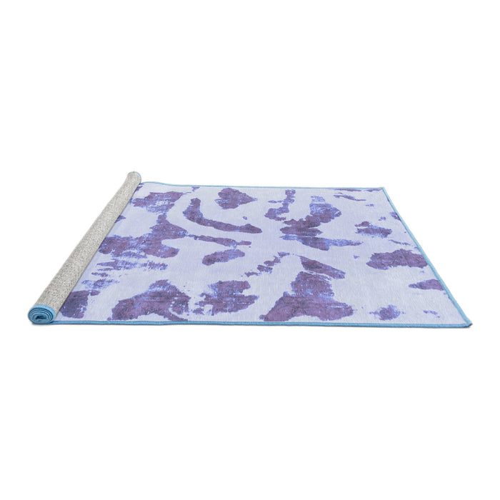 Sideview of Machine Washable Abstract Blue Modern Rug, wshabs1100blu