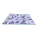 Sideview of Machine Washable Abstract Blue Modern Rug, wshabs1100blu