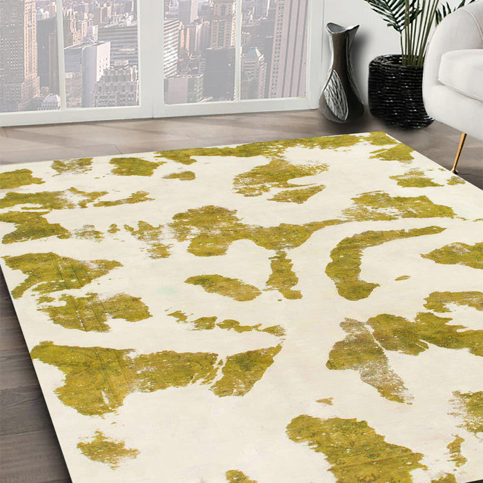 Machine Washable Abstract Dark Blonde G Rug in a Family Room, wshabs1100