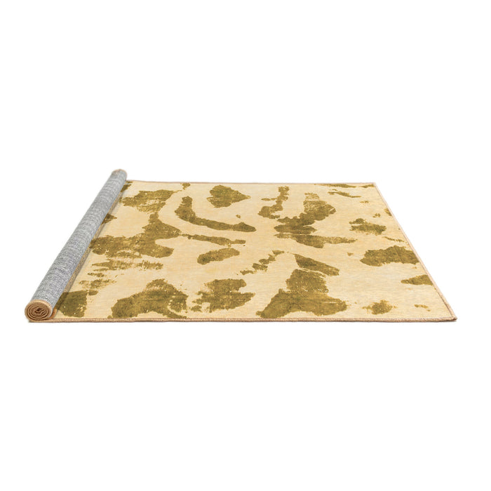 Sideview of Machine Washable Abstract Brown Modern Rug, wshabs1100brn