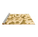 Sideview of Machine Washable Abstract Brown Modern Rug, wshabs1100brn