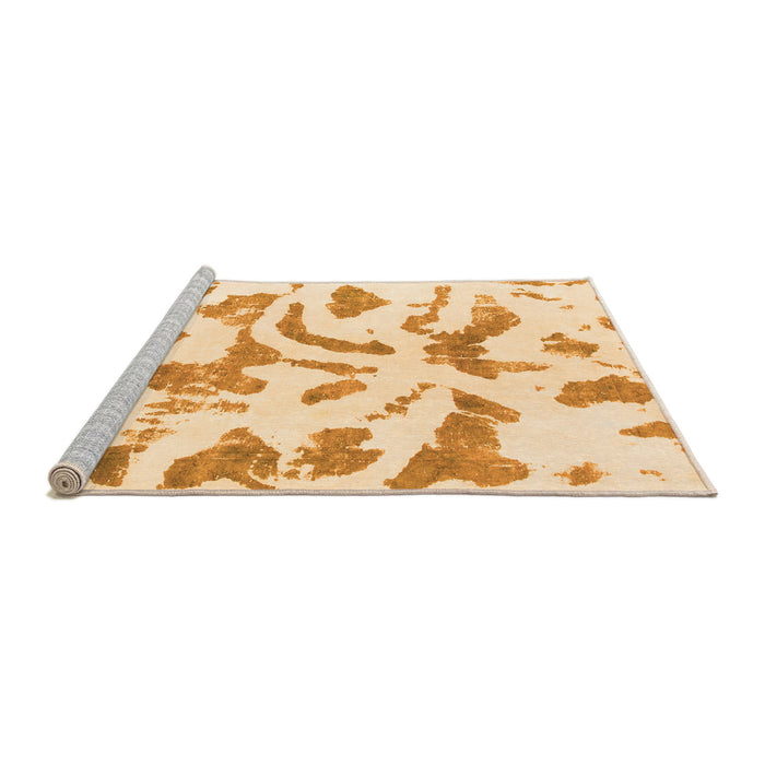 Sideview of Machine Washable Abstract Orange Modern Area Rugs, wshabs1100org