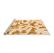 Sideview of Machine Washable Abstract Orange Modern Area Rugs, wshabs1100org