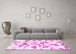 Machine Washable Abstract Purple Modern Area Rugs in a Living Room, wshabs1100pur