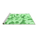 Sideview of Machine Washable Abstract Emerald Green Modern Area Rugs, wshabs1100emgrn