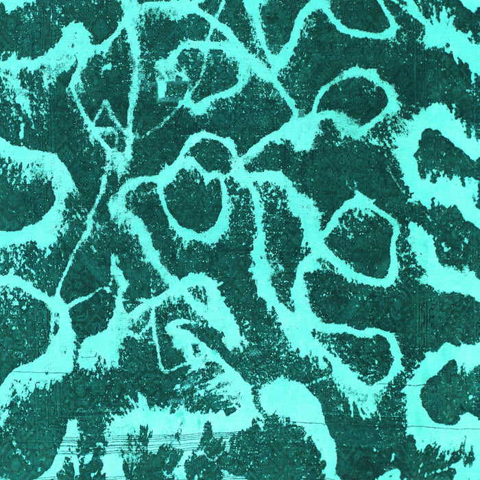 Square Abstract Turquoise Modern Rug, abs1101turq