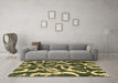 Machine Washable Abstract Brown Modern Rug in a Living Room,, wshabs1101brn