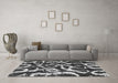 Machine Washable Abstract Gray Modern Rug in a Living Room,, wshabs1101gry