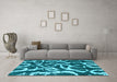 Machine Washable Abstract Light Blue Modern Rug in a Living Room, wshabs1101lblu