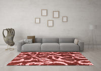 Machine Washable Abstract Red Modern Rug, wshabs1101red