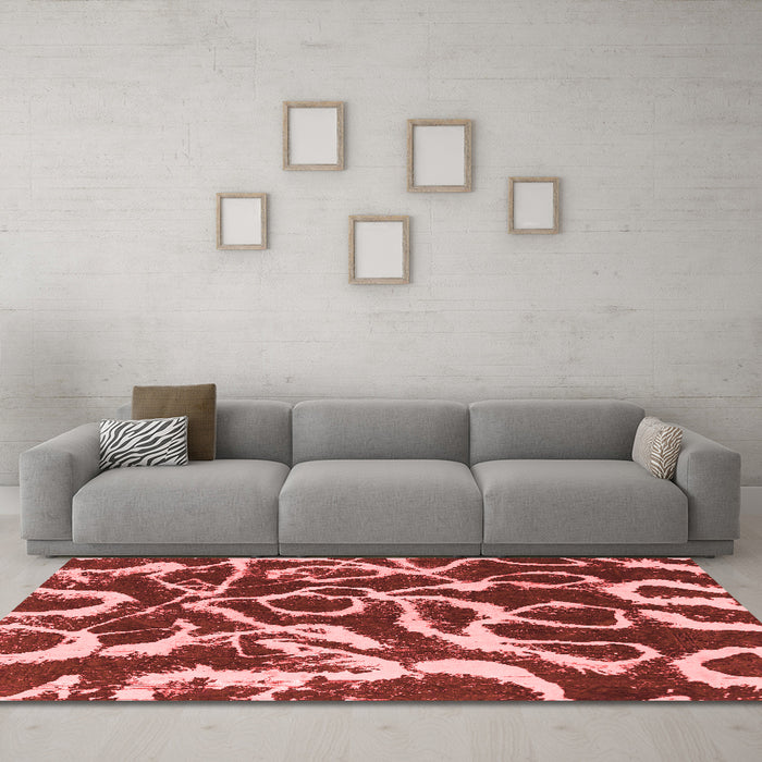 Modern Red Washable Rugs