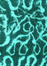 Machine Washable Abstract Turquoise Modern Area Rugs, wshabs1101turq