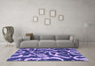 Machine Washable Abstract Purple Modern Area Rugs in a Living Room, wshabs1101pur